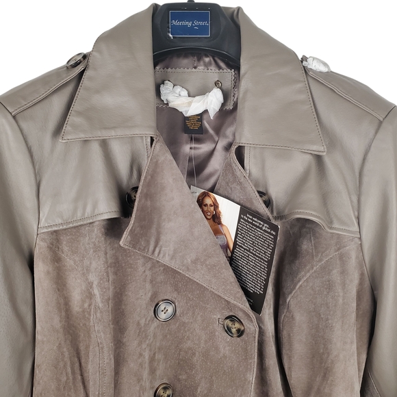 NWT IMAN Women's Taupe Leather Jacket. XL. Platinum Collection - Picture 2 of 11